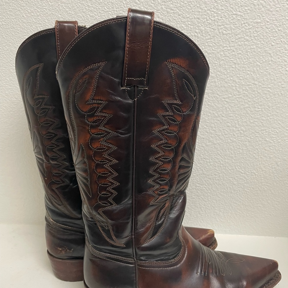Buffalo David Bitton Brown Leather Western Cowboy Boots - Picture 5 of 16